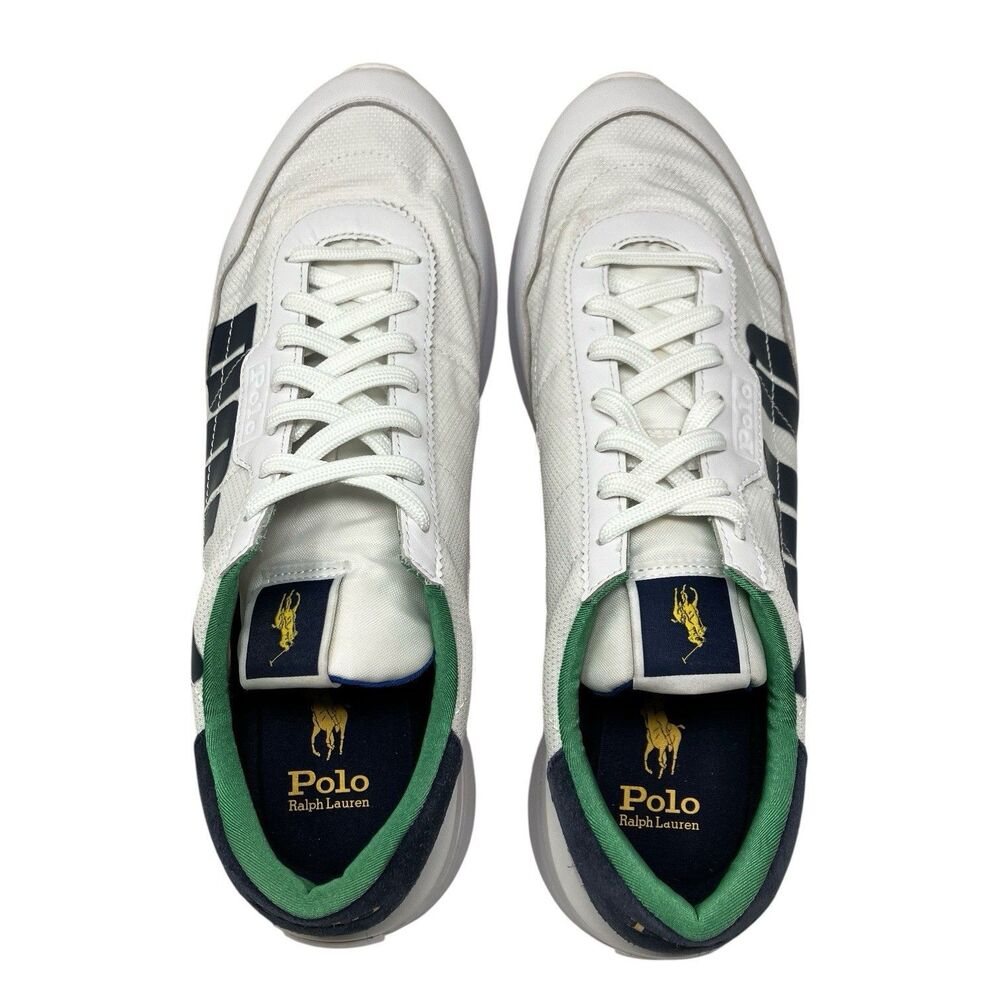 Polo Ralph Lauren Mens 12 Train 89 Leather Oxford Retro White Sneaker SK LTZ‎ - Picture 7 of 8